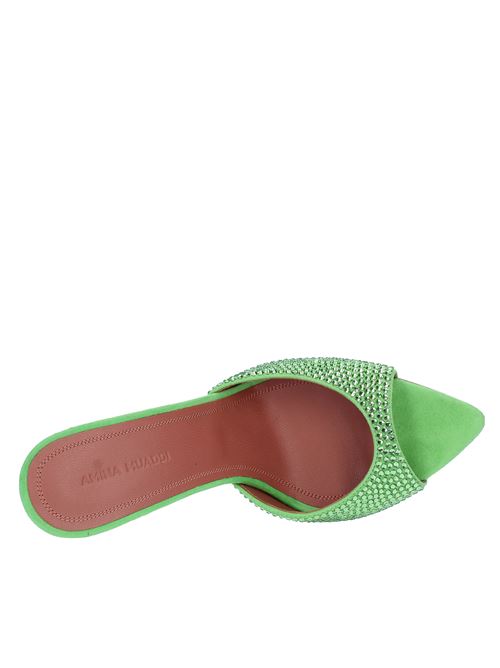 Mules CAROLINE di AMINA MUADDI in camoscio e cristalli AMINA MUADDI | CAROLINEVERDE
